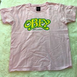 Obey pink short sleeve